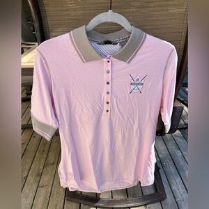 Goode Rider Pink Polo Shirt with Embroidered Logo